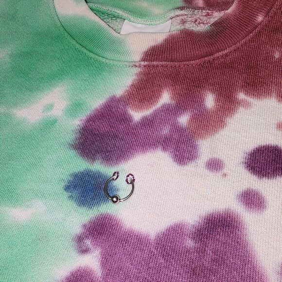 KkCo Tie Dye Oversized Pierced Sweatshirt Unisex Size S - Picture 9 of 10